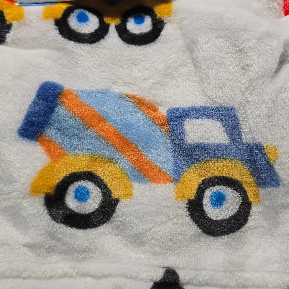 Dream Kids 2 Pack Super Soft Baby boy Blankets Construction Truck Blue 30x40 NWT